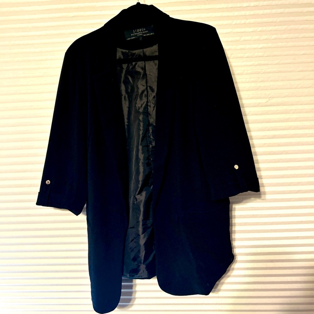 EUc Black Open Boyfriend Blazer Large